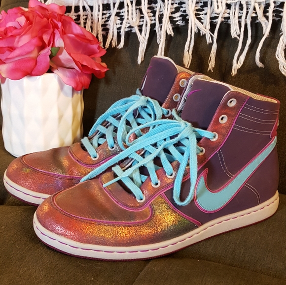 Nike Shoes - Purple Irridecent Nike High Tops